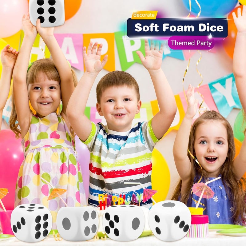 Cotiny 2 Pieces 6 Inches Large Foam Dice Set Giant Foam Dice Soft Dot Dice Toy for Family Educational Toys Parent Child Board Games Nights Casino Themed Party Decoration (Color Set 1) - Image 5